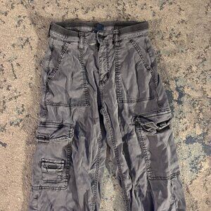 Gray American Eagle Stretch Cargo Pants
